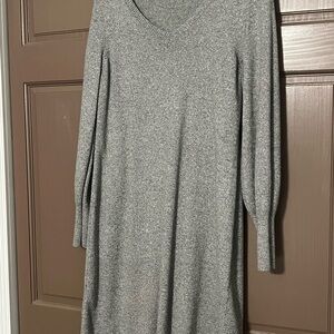 Talbots Heather Gray Long Sleeve Dress